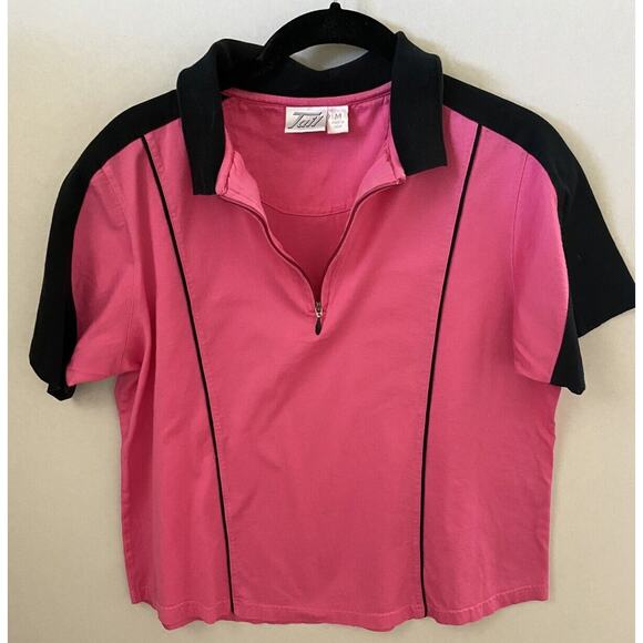 Tail Shirt Womens Size Medium Golf Polo White Label Pink & Black Pickleball Prep - Picture 8 of 9